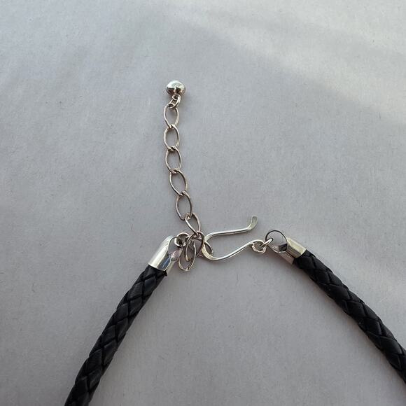 Jay King Mine Finds Heart Amber Necklace Sterling Silver 925 Leather New 18" - Picture 4 of 10